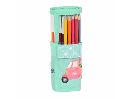 Rolovací peračník s vybavením Glow Lab Pepa Zelená (7 x 20 x 7 cm) (27 Kusy)