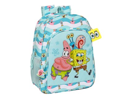 Školský batoh Spongebob Stay positive Tyrkysová modrá Biela (33 x 42 x 14 cm)