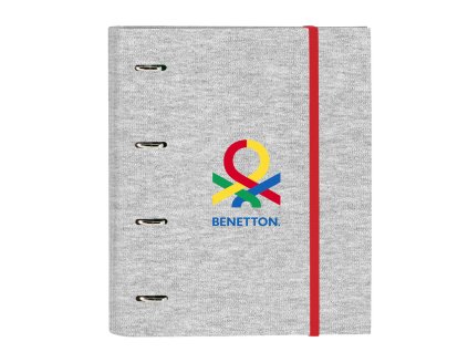 Krúžkový zakladač Benetton Pop Sivá (27 x 32 x 3.5 cm) (Náplň 100 listov)