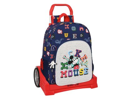Školská taška na kolieskach Mickey Mouse Clubhouse Only one Námornícka modrá (33 x 42 x 14 cm)