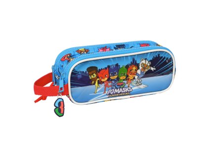 Dvojitý peračník s pútkom PJ Masks Modrá (21 x 8 x 6 cm)