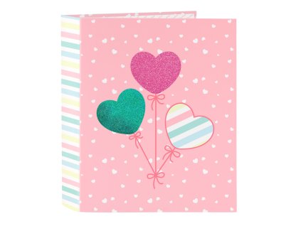 Krúžkový zakladač BlackFit8 Globitos A4 Ružová (27 x 33 x 6 cm) (40 mm)