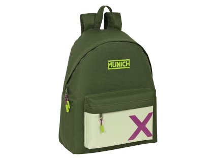 Školský batoh pre študentov Munich Bright Khaki zelená (33 x 42 x 15 cm)