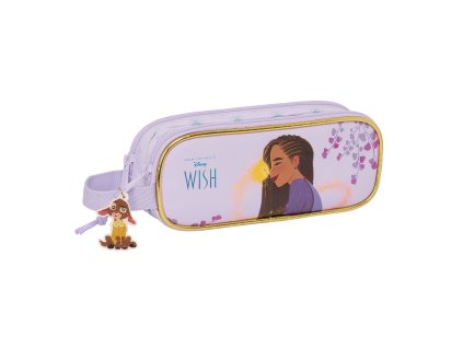 Dvojitý peračník s pútkom Wish Fialová (21 x 8 x 6 cm)