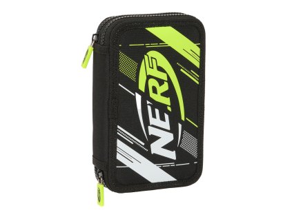 Dvojitý peračník PLUMIER Nerf Get ready Čierna 12.5 x 19.5 x 4 cm (28 Kusy)