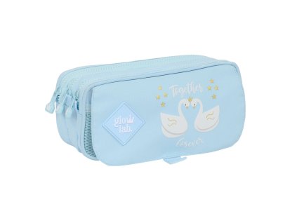 Trojitý peračník Glow Lab Cisnes Svetlá modrá 21,5 x 10 x 8 cm