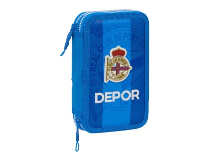 Dvojitý peračník PLUMIER R. C. Deportivo de La Coruña Modrá 12.5 x 19.5 x 4 cm (28 Kusy)