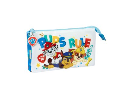 Trojitý peračník The Paw Patrol Pups rule Modrá (22 x 12 x 3 cm)