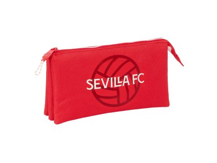 Trojitý peračník Sevilla Fútbol Club Červená (22 x 12 x 3 cm)