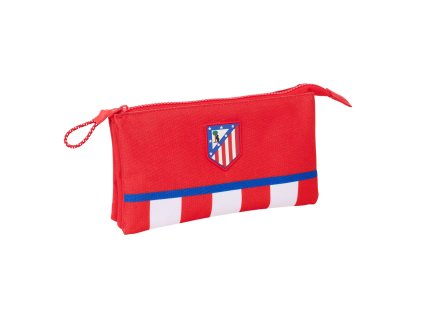 Trojitý peračník pre starších žiakov a študentov Atlético Madrid Červená (22 x 12 x 3 cm)