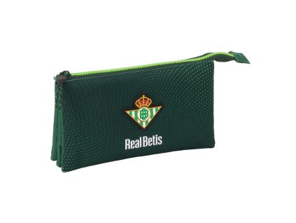 Trojitý peračník pre starších žiakov a študentov Real Betis Balompié Vodeodolný Zelená (22 x 12 x 3 cm)