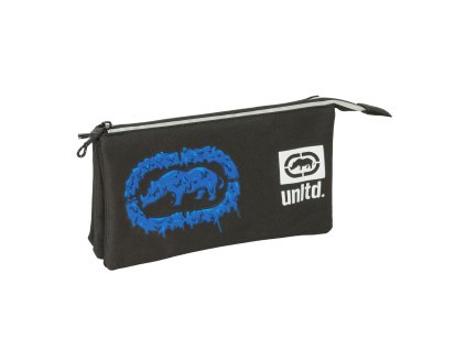 Trojitý peračník pre starších žiakov Eckō Unltd. Worldwide Čierna (22 x 12 x 3 cm)