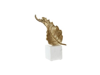 Dekorácia na stôl Home ESPRIT Biela Zlatá List rastliny (20 x 7 x 22 cm)