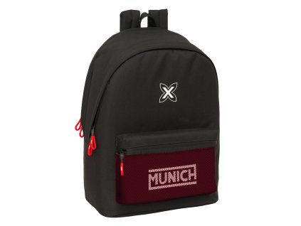 Školský batoh s USB výstupom a s priehradkami na notebook a tablet Munich Vulcan Čierna (31 x 44 x 18 cm)