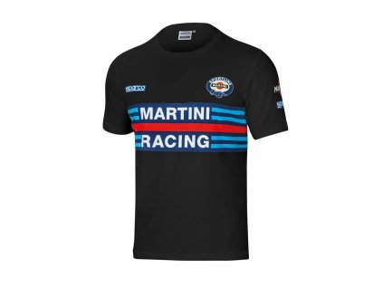 Pánske tričko s krátkym rukávom Sparco Martini Racing Čierna (Veľkosť XL)