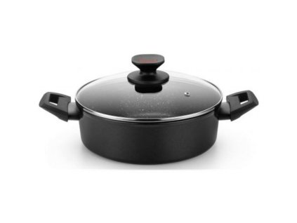 Kastról s pokrievkou Monix TITAN ROCK Indukcia Nerezová oceľ Aluminium Čierna Titánová (Ø 28 cm)