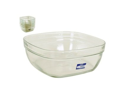 Miska na šalát Duralex Lys Hranatý Stohovateľné (23 x 23 x 9 cm) (3 L)