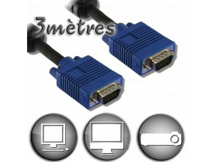 VGA kábel Lineaire HD15 3 m Čierna