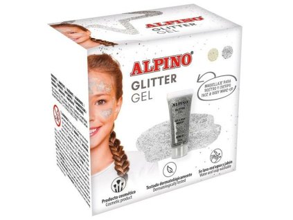 Líčidlá pre deti Alpino Gél Trblietky Striebristý