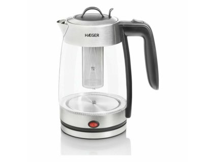 Rýchlovarná kanvica a čajová kanvica 2 v 1 Haeger EK-22F.020A Kov Nerezová oceľ Sklo Biela 2200 W (1,8 l)