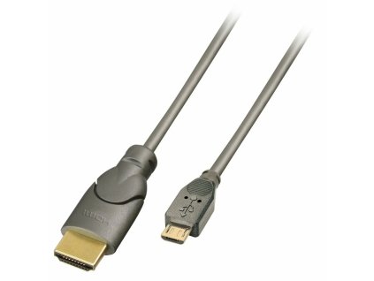 Kábel USB na micro USB LINDY 41567 Antracit 2 m