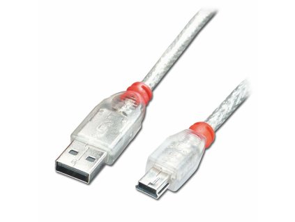 Kábel USB 2.0 A na Mini USB B LINDY 41783 Biela Transparentná 2 m