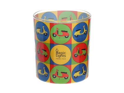 Sviečka v skle Magic Lights Motorka (7,5 x 8,4 cm)