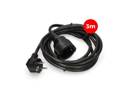Predlžovací kábel EDM Čierna (3 m)