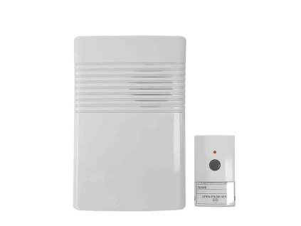 Bezdrôtový domový zvonček s tlačidlom EDM 80 dB 50 m Biela (14,8 x 9,7 x 4 cm) (12 V)