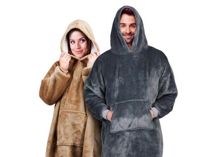 Mikinová deka s rukávmi a kapucňou Unisex Viacfarebná (Jednotná veľkosť) (122 x 160 cm) (1 ks)