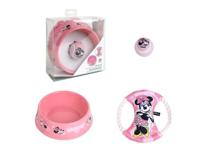 Darčeková sada pre psa (lopta, krmítko, hračka) Minnie Mouse Ružová Multi-kompozícia