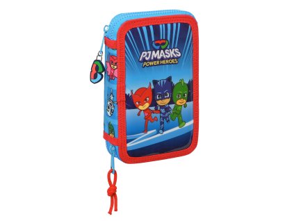 Dvojitý peračník PLUMIER PJ Masks Modrá (28 ks) (12.5 x 19.5 x 4 cm)