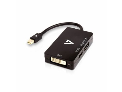 Mini Adaptér DisplayPort na VGA/DVI/HDMI V7 V7MDP-DPDVIHDMI-1E Čierna