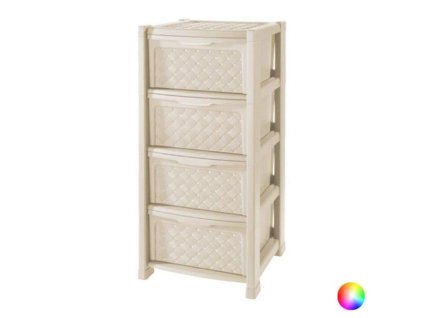Bielizník Tontarelli Plastické 4 zásuvky (38,5 x 39 x 82,5 cm) (Farba Biela)