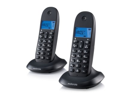 Telefón Motorola C1002 (2 ks) (Farba Sivá/Granátová)