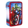 Trojitý peračník The Avengers Modrá (12 x 19,5 x 6,5 cm) (43 Kusy)