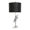 Stolná lampa DKD Home Decor Čierna Striebro Polyester Akryl Živica 220 V 60 W (33 x 33 x 74 cm)