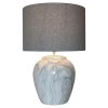 Stolná lampa DKD Home Decor Plátno Keramická Sivá Biela (38 x 38 x 58 cm)