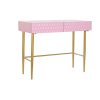 Konzolový stolík DKD Home Decor Moderný Ružová Zlatá Kov Mangové drevo (90 x 45 x 74 cm)