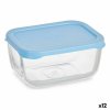 Sada dóz na potraviny SNOW BOX Sklo Polyetylén Transparentná Modrá (12,5 x 6 x 9,5 cm) (420 ml) (12 ks)