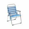 Plážová stolička Pruhy Modrá Aluminium 22 mm (52 x 56 x 80 cm)