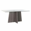 Jedálenský stôl DKD Home Decor Sivá Transparentná MDF Sklo (160 x 90 x 75 cm)