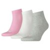 Dámske športové ponožky Puma Quarter Plain Sivá Ružová Biela (3 páry)