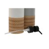 Dávkovače mydla Home ESPRIT Živica Polyetylén Biela Sivá Prírodná (7,5 x 7,5 x 18,5 cm) (2 kusov)