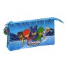 Trojitý peračník PJ Masks Modrá (22 x 12 x 3 cm)