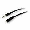 Predlžovací audio kábel 3,5 mm Jack (M) na 3,5 mm Jack (F) Startech MUHSMF2M Čierna (2 m)