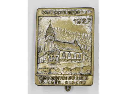 Svěcení základního kamene katolického kostela Horní Maršov 1927