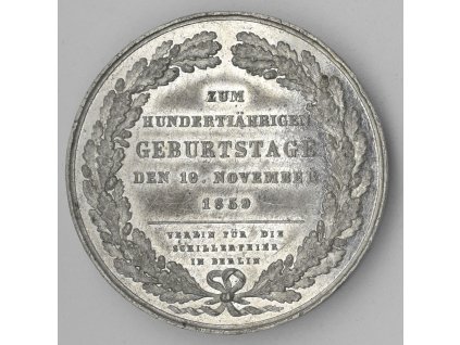Medaile k příležitosti 100. narození Friedricha Schillera Berlin 1859, Kullricht