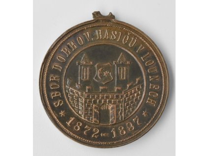 Sbor dobrovolných hasičů v Lounech za vzornou 25 letou činnost 1897