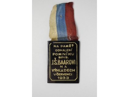 Na paměť odhalení pomníku spisovatele Jindřichovi Šimonovi Baarovi na Výhledech 1933
